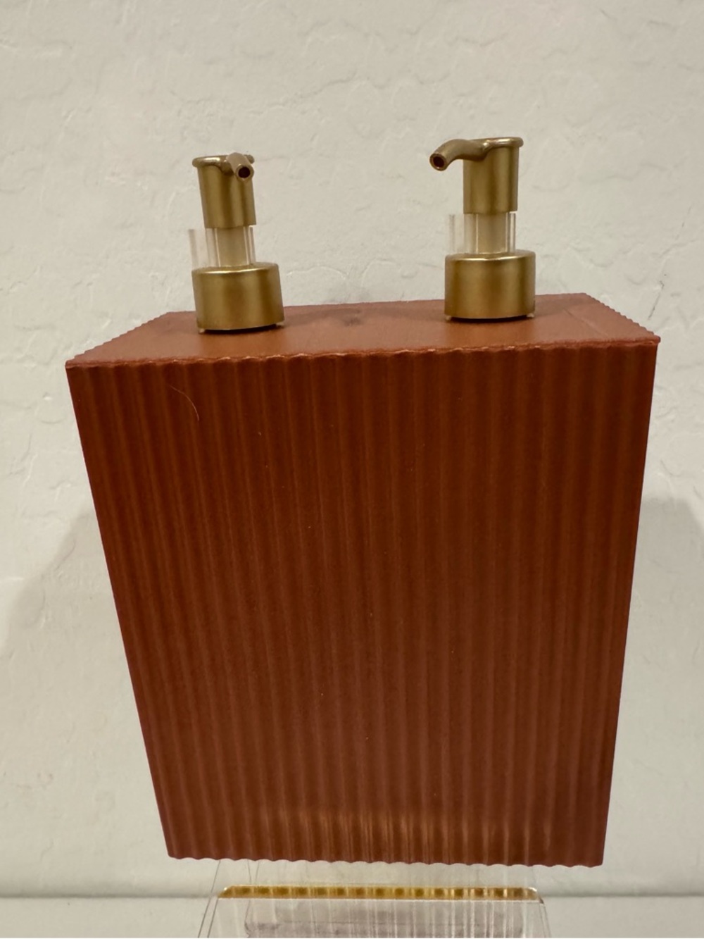 Ribbed Dual Soap Dispenser Pump - Home Bath-Rust Color